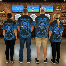 Load image into Gallery viewer, Personalized Blue Grim Reaper Lightning Darts Shirt For Men, Darts Team Jersey Polo &amp; 1/4 Zip TDM5897