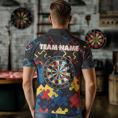 Funny Colorful Pattern Dart Shirt With Pocket Option Custom Men Dart Jersey TDM3695