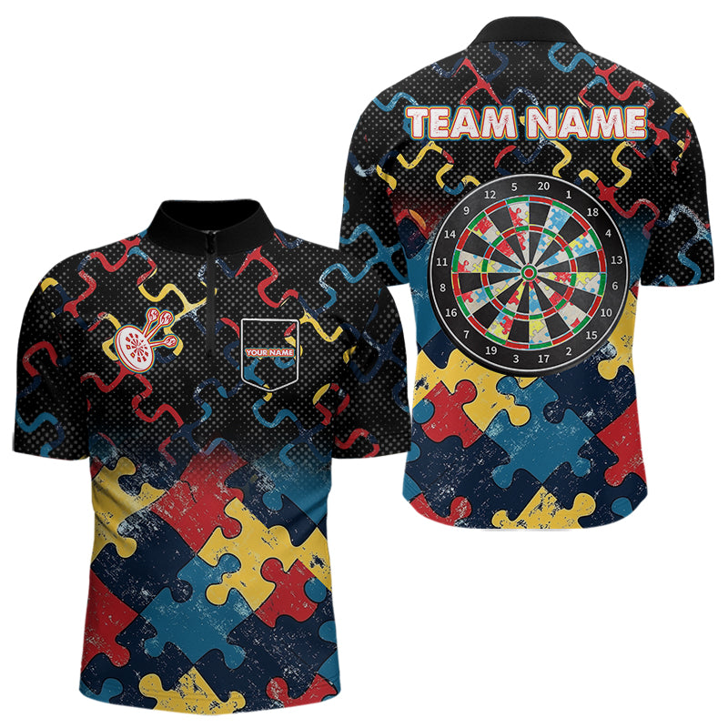 Funny Colorful Pattern Dart Shirt With Pocket Option Custom Men Dart Jersey TDM3695
