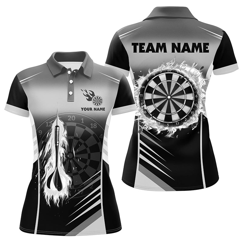 Personalized Darts Fire Arrow Women Dart Polo Shirts Custom Flame Dart Shirt Darts Jersey | White TDM1408