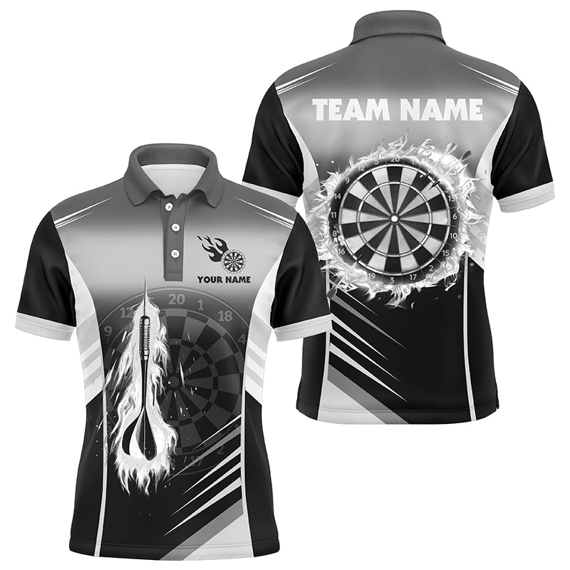 Personalized Darts Fire Arrow Men Dart Polo Shirts Custom Flame Dart Shirt Darts Jersey | White TDM1408