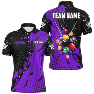 Custom Multi-Color Grunge Billiard Balls Shirts For Men, Team League Billiard Jersey Attire TDM1595