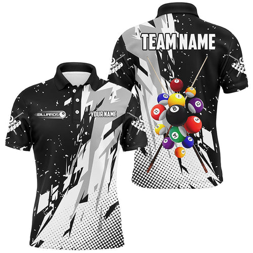 Custom Multi-Color Grunge Billiard Balls Shirts For Men, Team League Billiard Jersey Attire TDM1595