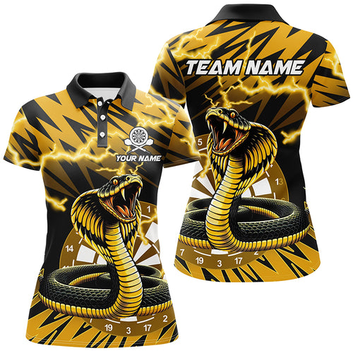 Personalized Yellow Black Snakes 3D Printed Darts Shirts For Women, Thunder Lightning Darts Jerseys TDM2185