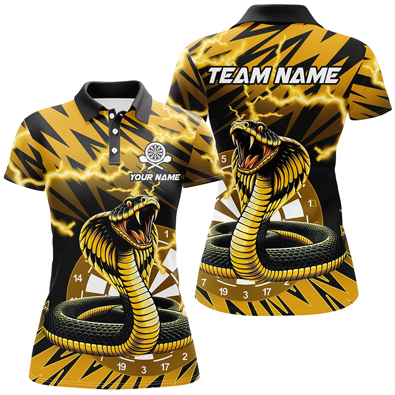 Personalized Yellow Black Snakes 3D Printed Darts Shirts For Women, Thunder Lightning Darts Jerseys TDM2185