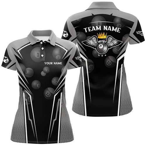 Personalized 8 Ball Pool Women's Billiard Polo Shirts Best Custom Name Pool Team Jersey For Player TDM0328
