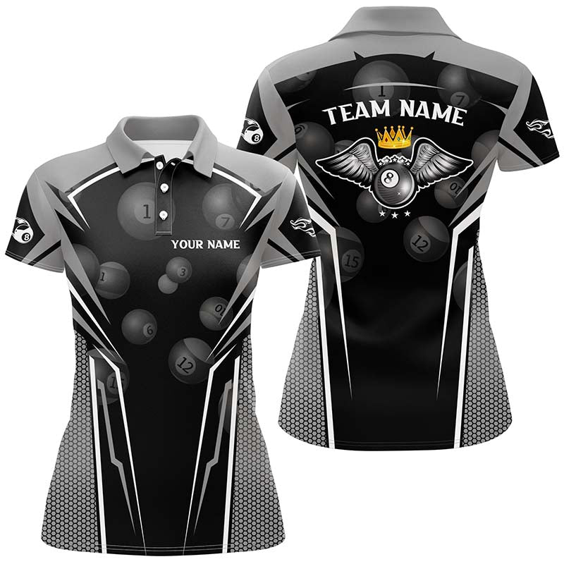 Personalized 8 Ball Pool Women's Billiard Polo Shirts Best Custom Name Pool Team Jersey For Player TDM0328