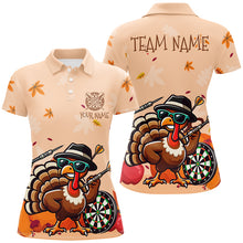 Load image into Gallery viewer, Orange Funny Turkey Autumn Women Darts Shirts Custom Thanksgiving Shirt Gift For Darts Lover TDM2704