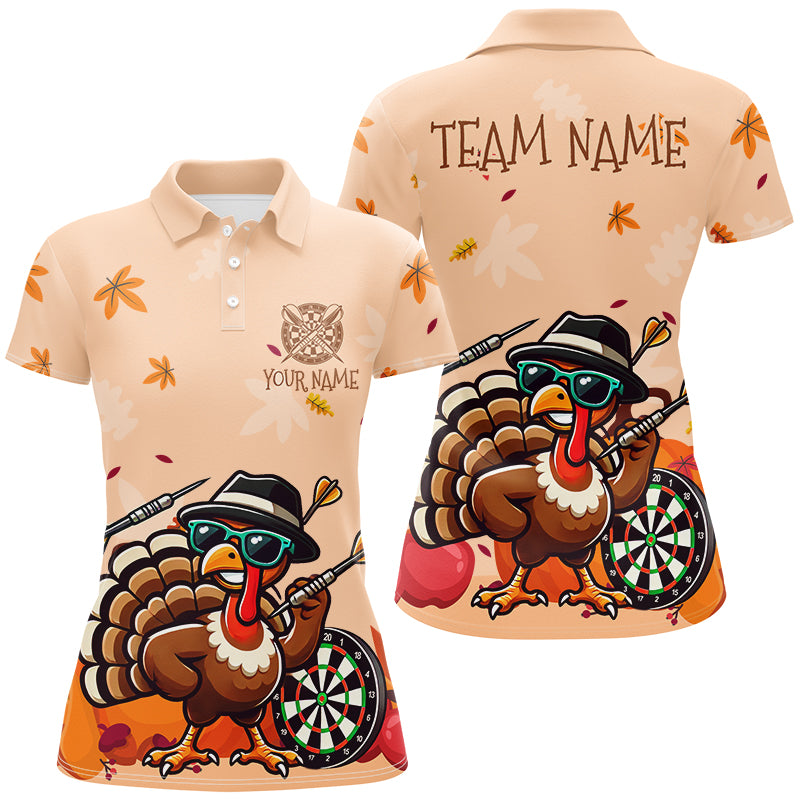 Orange Funny Turkey Autumn Women Darts Shirts Custom Thanksgiving Shirt Gift For Darts Lover TDM2704