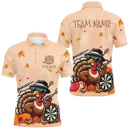 Orange Funny Turkey Autumn Men Darts Shirts Custom Thanksgiving Shirt Gift For Darts Lover TDM2704