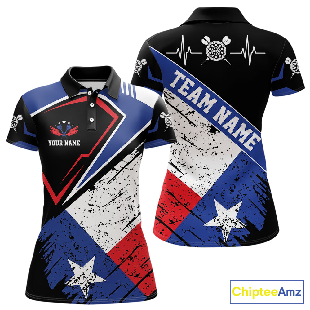 Personalized Grunge Texas Flag Darts Shirt For Women Custom Patriotic Texas Darts Team Jersey TDM5420
