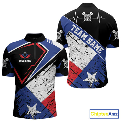 Personalized Grunge Texas Flag Darts Shirt For Men Custom Patriotic Texas Darts Team Jersey TDM5420