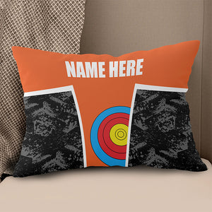 Personalized Archery Target Orange Pillow, Custom Archery Throw Pillows TDM0896