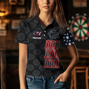 Personalized American Flag Dartboard Waving Women Darts Shirts Custom Patriotic Darts Team Jerseys TDM3403