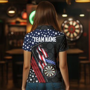 Personalized American Flag Dartboard Waving Women Darts Shirts Custom Patriotic Darts Team Jerseys TDM3403