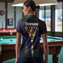 Load image into Gallery viewer, Personalized 8 Ball Pool Billiard Balls Polo &amp; 1/4 Zip For Women Custom Team Billiard Jersey | Purple TDM3534
