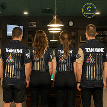 Load image into Gallery viewer, Custom Grunge American Flag 8 Ball Billiard Polo &amp; 1/4 Zip For Women, Pool Team Jersey |Beige TDM5901
