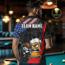 Load image into Gallery viewer, Funny Beer US Flag 8 Ball Pool Billiard Shirt For Men Custom Billiard Team Jersey Polo &amp; 1/4 Zip TDM6047