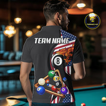 Load image into Gallery viewer, Personalized American Flag Pool Balls Billiard Shirt For Men, 8 Ball Jersey Team Polo &amp; 1/4 Zip TDM6050