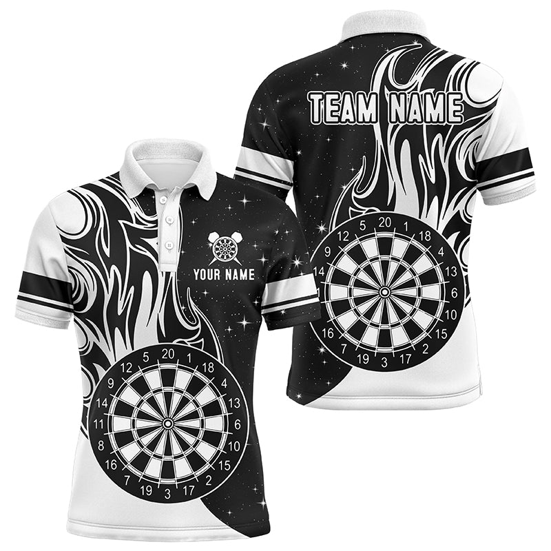 Personalized White Darts Fire Polo Shirts Best Custom Darts Shirts For Men Darts Team Jerseys TDM1420