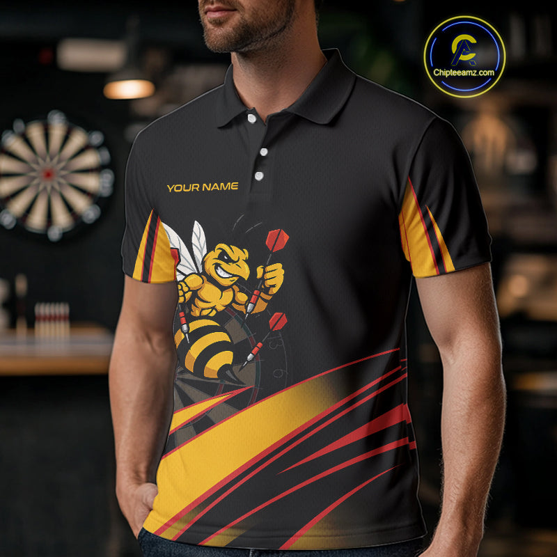 Funny Bee Custom Dart Shirts With Pocket Option For Men, Darts Team Jersey TDM3879