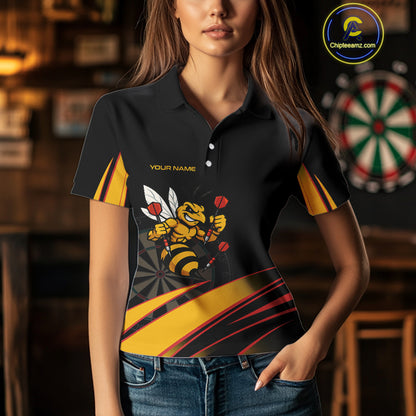 Funny Bee Custom Dart Shirts With Pocket Option For Women, Darts Team Jersey TDM3879