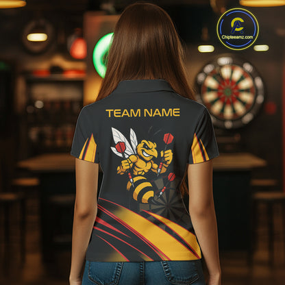 Funny Bee Custom Dart Shirts With Pocket Option For Women, Darts Team Jersey TDM3879