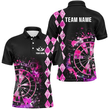 Load image into Gallery viewer, Custom Pink Grunge Darts Board Argyle Pattern Darts Shirts For Men, Best Darts Team Jerseys Attire TDM1790