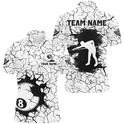 Personalized Billiard Crack 8 Ball Pool Men Polo & Quarter-Zip Shirts, Unique Billiard Jerseys TDM1791