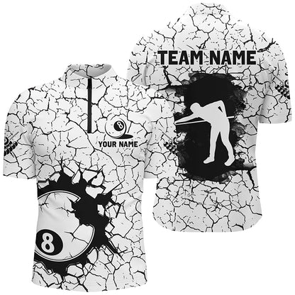 Personalized Billiard Crack 8 Ball Pool Men Polo & Quarter-Zip Shirts, Unique Billiard Jerseys TDM1791