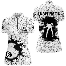 Load image into Gallery viewer, Personalized Billiard Crack 8 Ball Pool Women Polo &amp; Quarter-Zip Shirts, Unique Billiard Jerseys TDM1791
