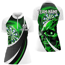 Load image into Gallery viewer, Personalized Green Dartboard 3D Printed Skull Darts Shirts For Women Custom Team League Darts Jerseys TDM1988