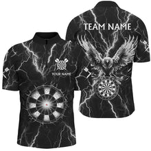 Load image into Gallery viewer, Personalized Black White Thunder Lightning Dart Shirts For Men Custom Eagle Dart Team Jerseys TDM2962