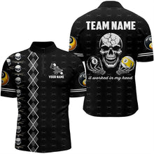 Load image into Gallery viewer, Billiard Skull 8 Ball &amp; 9 Ball It Worked In My Head Custom Men Billiard Shirt Funny Billiard Jersey TDM3195