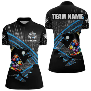 Personalized Billiard Shirts For Women Custom Billiard Pool Ball Jerseys, Billiard Team Shirt | Blue TDM3197