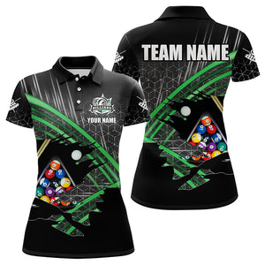 Personalized Billiard Shirts For Women Custom Billiard Pool Ball Jerseys, Billiard Team Shirt | Green TDM3198