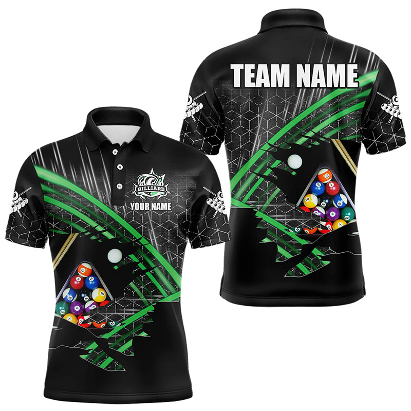 Personalized Billiard Shirts For Men Custom Billiard Pool Ball Jerseys, Billiard Team Shirt | Green TDM3198