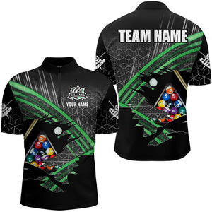 Personalized Billiard Shirts For Men Custom Billiard Pool Ball Jerseys, Billiard Team Shirt | Green TDM3198