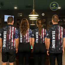 Load image into Gallery viewer, Personalized Smoke American Flag 8 Ball Billiard Shirts For Women Custom Patriotic Pool Team Jerseys TDM5430