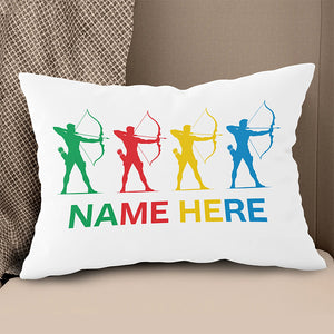 Funny Colorful Archer Customized White Pillow, Best Archery Throw Pillow TDM0899