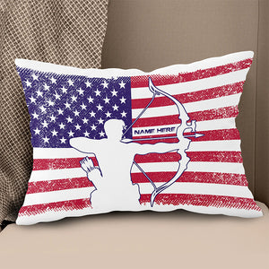 Personalized Patriotic Archer Throw Pillows Best Custom Archery Pillows TDM0901