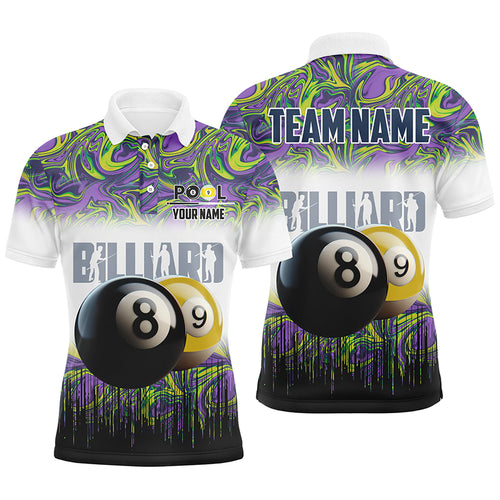 Black Yellow Billiard 8 Ball & 9 Ball Pool Men Polo Shirts Customized Billiard Attire Jerseys TDM1222
