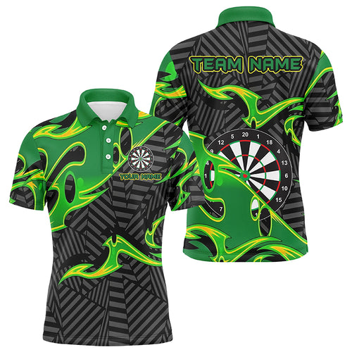 Black Green Personalized Men Darts Polo Shirts Custom Darts Shirts For Women Darts Team Jerseys TDM1427