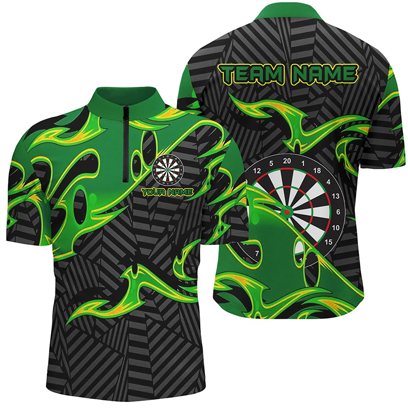 Black Green Darts Board Personalized Men Dart Quarter-Zip Shirt Custom Darts Team Jerseys TDM1427