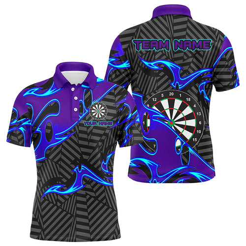 Black Purple Personalized Men Darts Polo Shirts Custom Darts Shirts For Women Darts Team Jerseys TDM1429