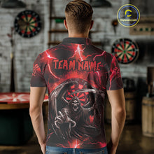 Load image into Gallery viewer, Red Grim Reaper Darts Shirt With Pocket Option For Men Custom Darts Jersey TDM3967