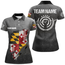 Load image into Gallery viewer, Personalized Grunge Maryland Archery Shirts For Women, Custom Maryland Flag Shirts For Archers TDM1800
