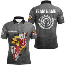Load image into Gallery viewer, Personalized Grunge Maryland Archery Shirts For Men, Custom Maryland Flag Shirts For Archers TDM1800