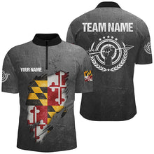 Load image into Gallery viewer, Personalized Grunge Maryland Archery Shirts For Men, Custom Maryland Flag Shirts For Archers TDM1800