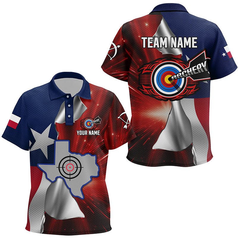Personalized Texas Flag 3D Printed Kid Archery Shirts, Best Patriotic Texas Archery Team Jerseys TDM1802